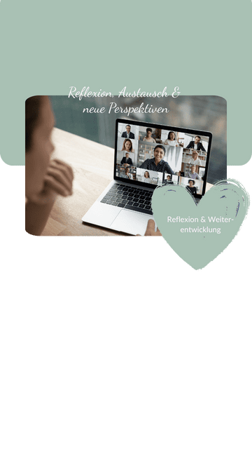 liebevoll aufwachsen – Eine Frau nimmt an einem virtuellen Gruppengespräch via Laptop teil – Symbol für Reflexion, Perspektivwechsel und gemeinsames Lernen.