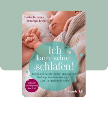 liebevoll aufwachsen – Buchcover „Ich kann schon schlafen!“ mit Baby und Mutter